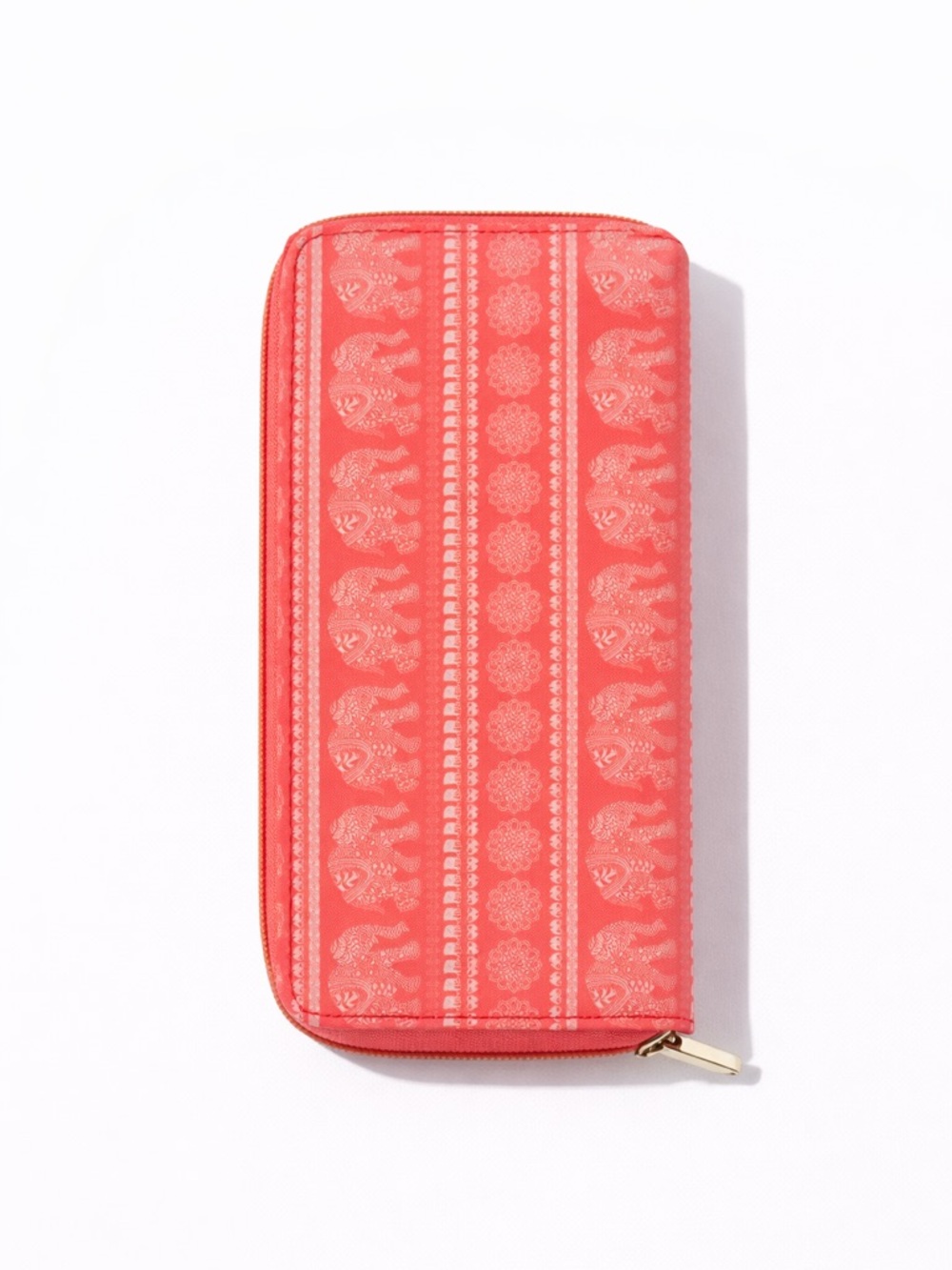 Claire's Pink Elephant Pattern Zip Wallet